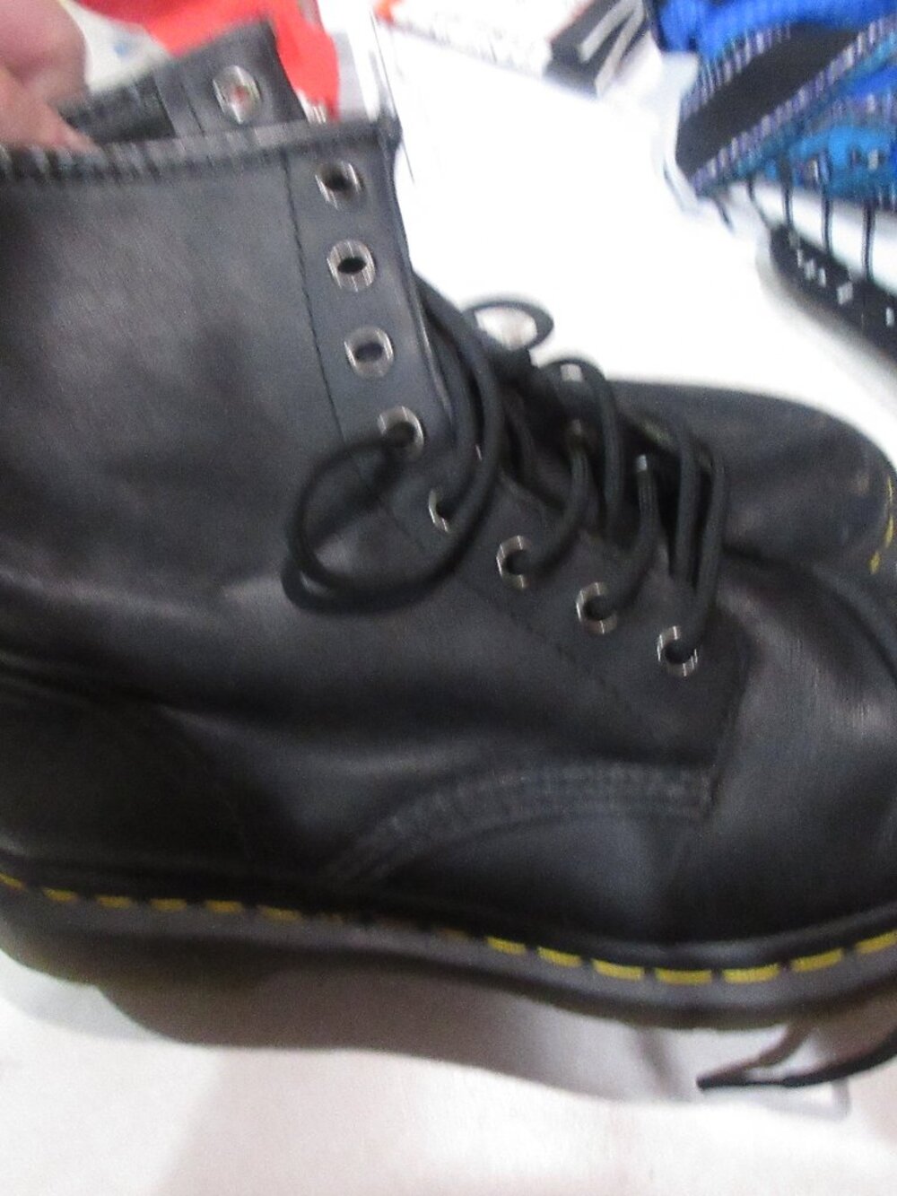 doc martins black lace up ankle boots womens 38  dr.martens